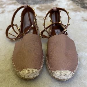 Valentino Rockstud Ankle Straps Espadrille